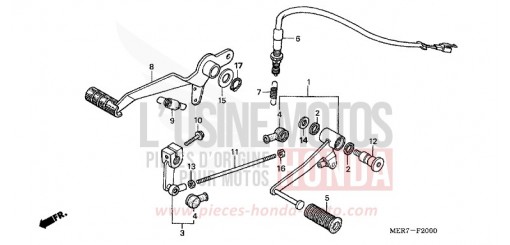 BREMSPEDAL/ SCHALTPEDAL (CBF600S6/SA6/N6/NA6) CBF600NA6 de 2006